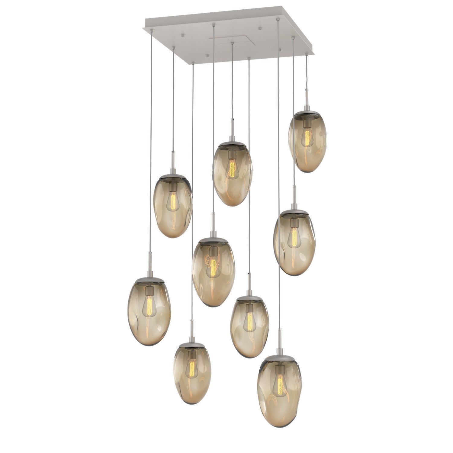 Hammerton Studio - CHB0063-09-BS-B-C01-E2 - Nine Light Pendant - Meteo - Beige Silver