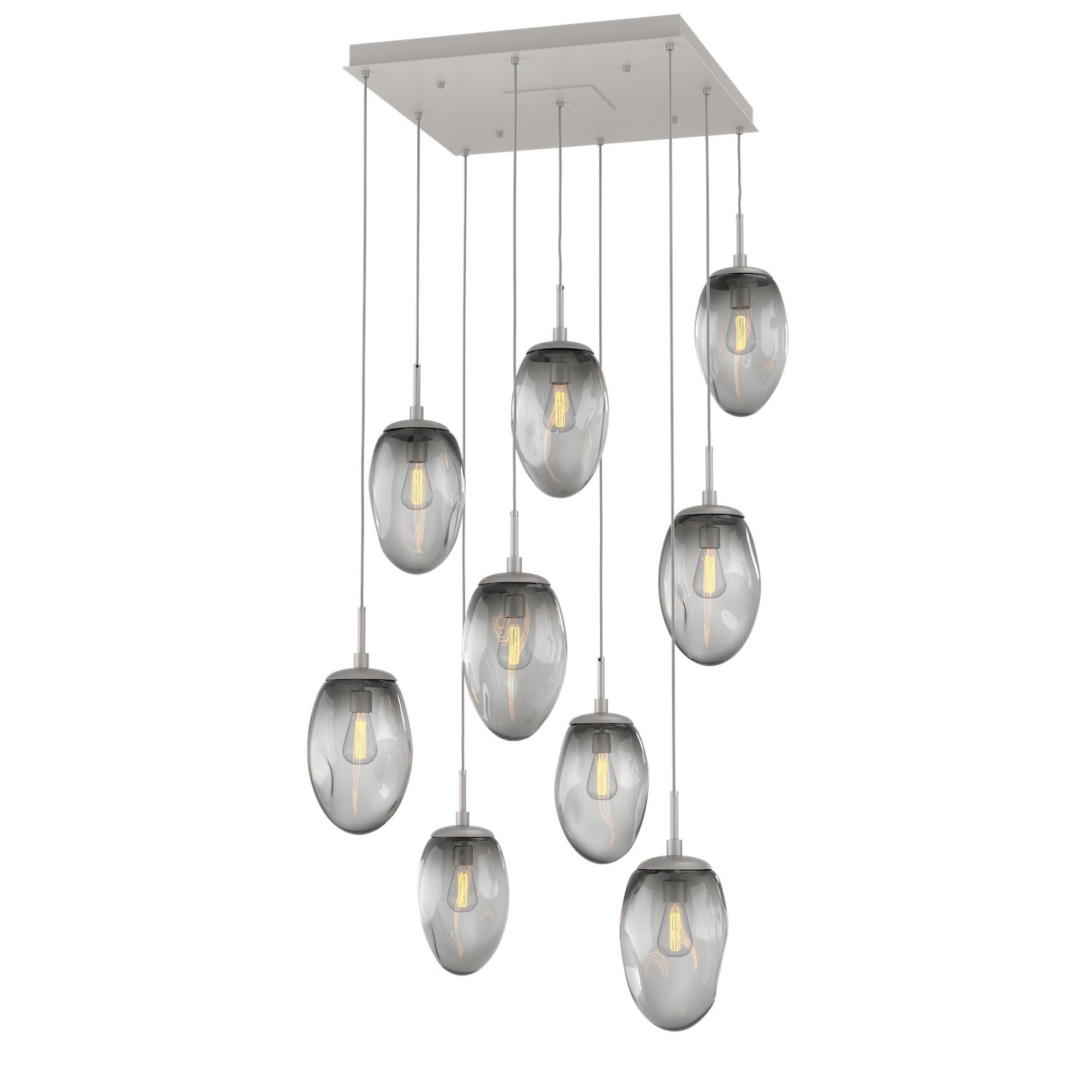 Hammerton Studio - CHB0063-09-BS-S-C01-E2 - Nine Light Pendant - Meteo - Beige Silver