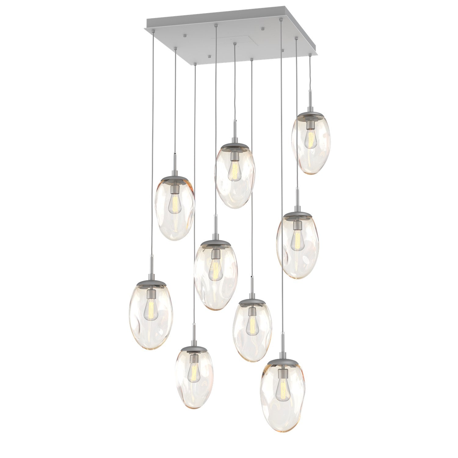 Hammerton Studio - CHB0063-09-CS-A-C01-E2 - Nine Light Pendant - Meteo - Classic Silver