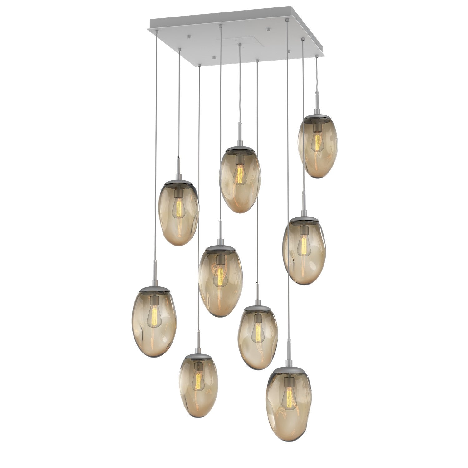 Hammerton Studio - CHB0063-09-CS-B-C01-E2 - Nine Light Pendant - Meteo - Classic Silver