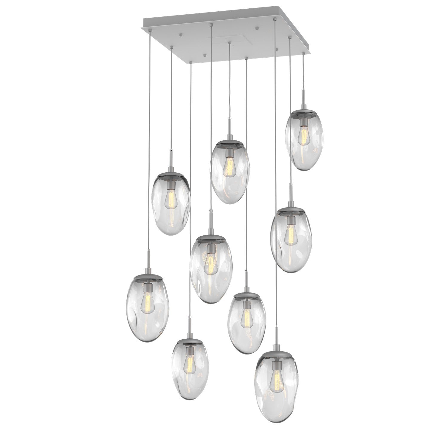 Hammerton Studio - CHB0063-09-CS-C-C01-E2 - Nine Light Pendant - Meteo - Classic Silver