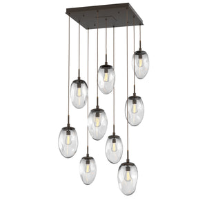 Hammerton Studio - CHB0063-09-FB-C-C01-E2 - Nine Light Pendant - Meteo - Flat Bronze