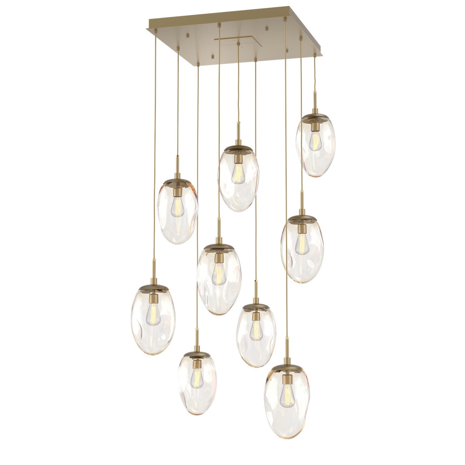 Hammerton Studio - CHB0063-09-GB-A-C01-E2 - Nine Light Pendant - Meteo - Gilded Brass