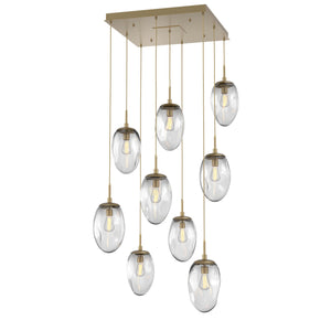 Hammerton Studio - CHB0063-09-GB-C-C01-E2 - Nine Light Pendant - Meteo - Gilded Brass