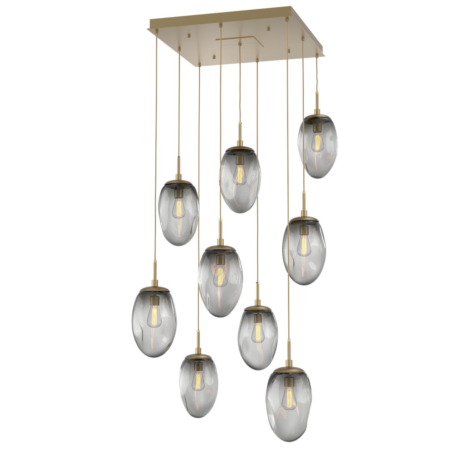 Hammerton Studio - CHB0063-09-GB-S-C01-E2 - Nine Light Pendant - Meteo - Gilded Brass