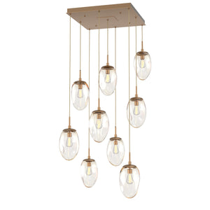 Hammerton Studio - CHB0063-09-NB-A-C01-E2 - Nine Light Pendant - Meteo - Novel Brass