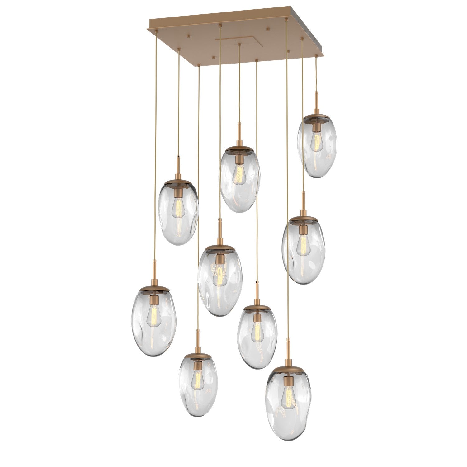 Hammerton Studio - CHB0063-09-NB-C-C01-E2 - Nine Light Pendant - Meteo - Novel Brass