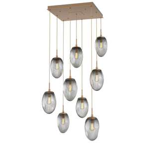 Hammerton Studio - CHB0063-09-NB-S-C01-E2 - Nine Light Pendant - Meteo - Novel Brass