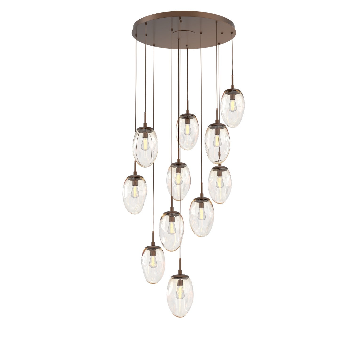 Hammerton Studio - CHB0063-11-BB-A-C01-E2 - 11 Light Pendant - Meteo - Burnished Bronze