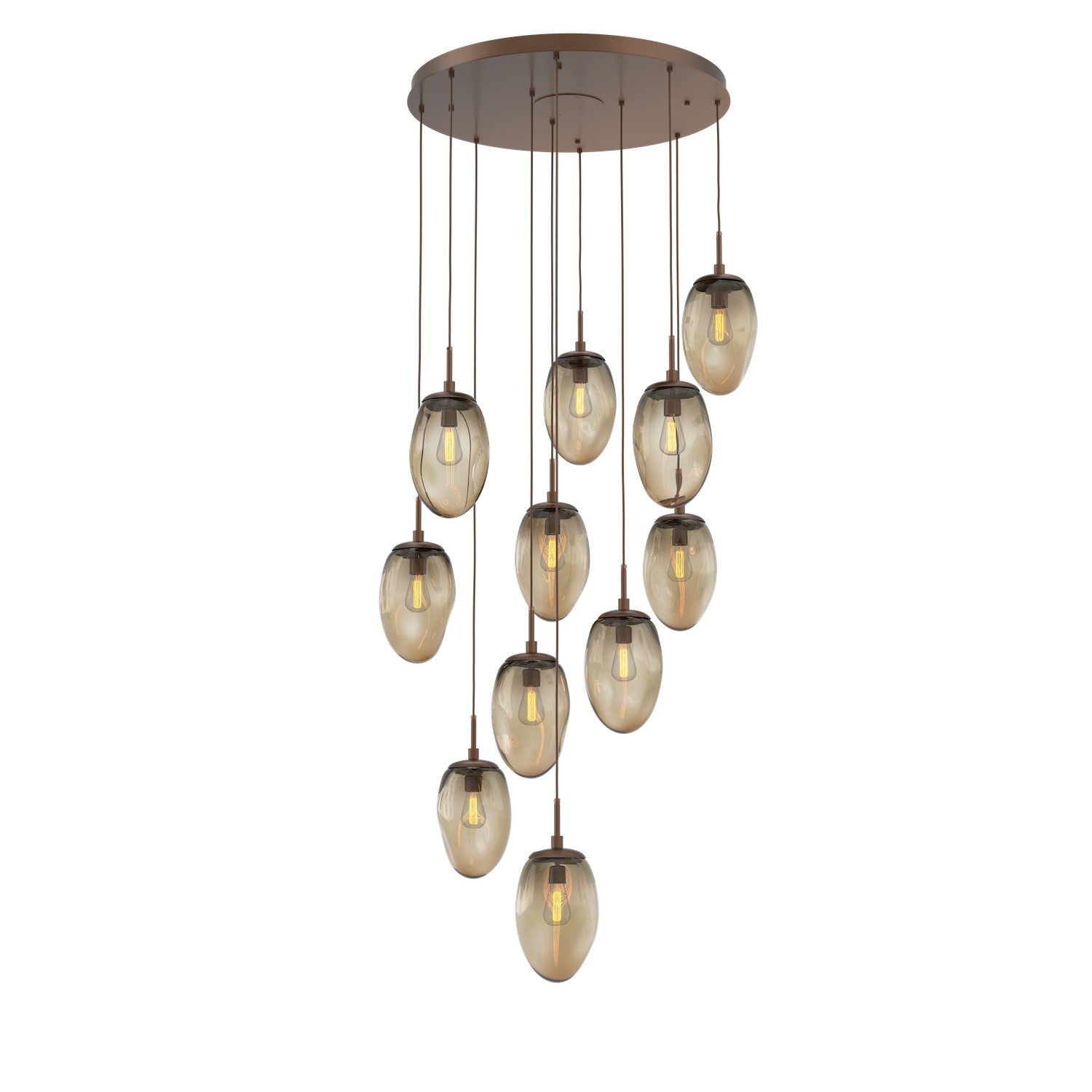 Hammerton Studio - CHB0063-11-BB-B-C01-E2 - 11 Light Pendant - Meteo - Burnished Bronze