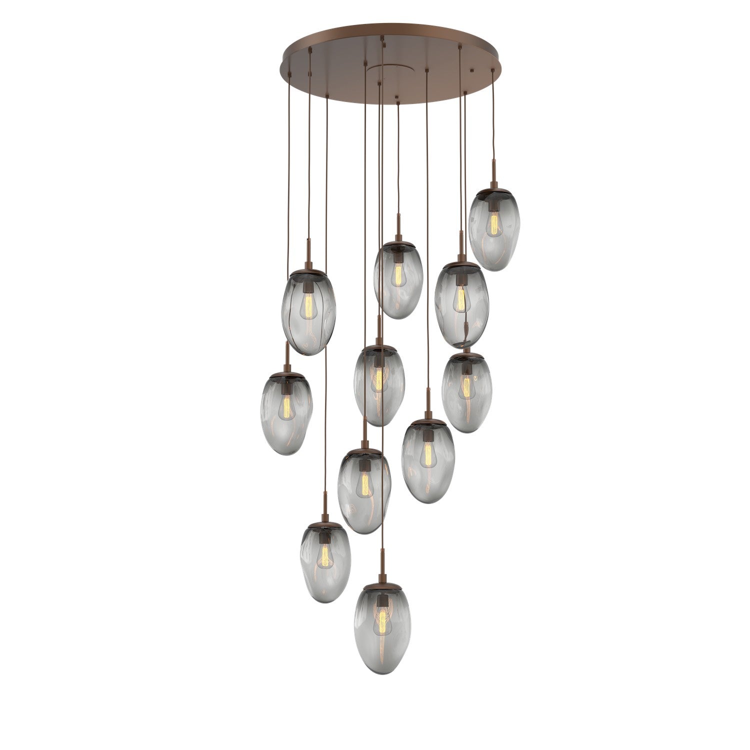 Hammerton Studio - CHB0063-11-BB-S-C01-E2 - 11 Light Pendant - Meteo - Burnished Bronze