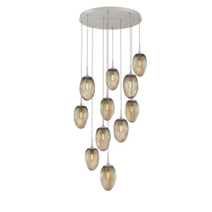 Hammerton Studio - CHB0063-11-BS-B-C01-E2 - 11 Light Pendant - Meteo - Beige Silver