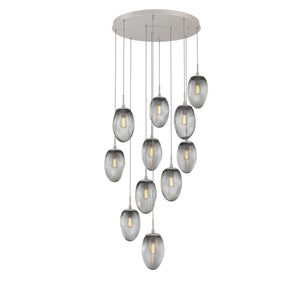 Hammerton Studio - CHB0063-11-BS-S-C01-E2 - 11 Light Pendant - Meteo - Beige Silver