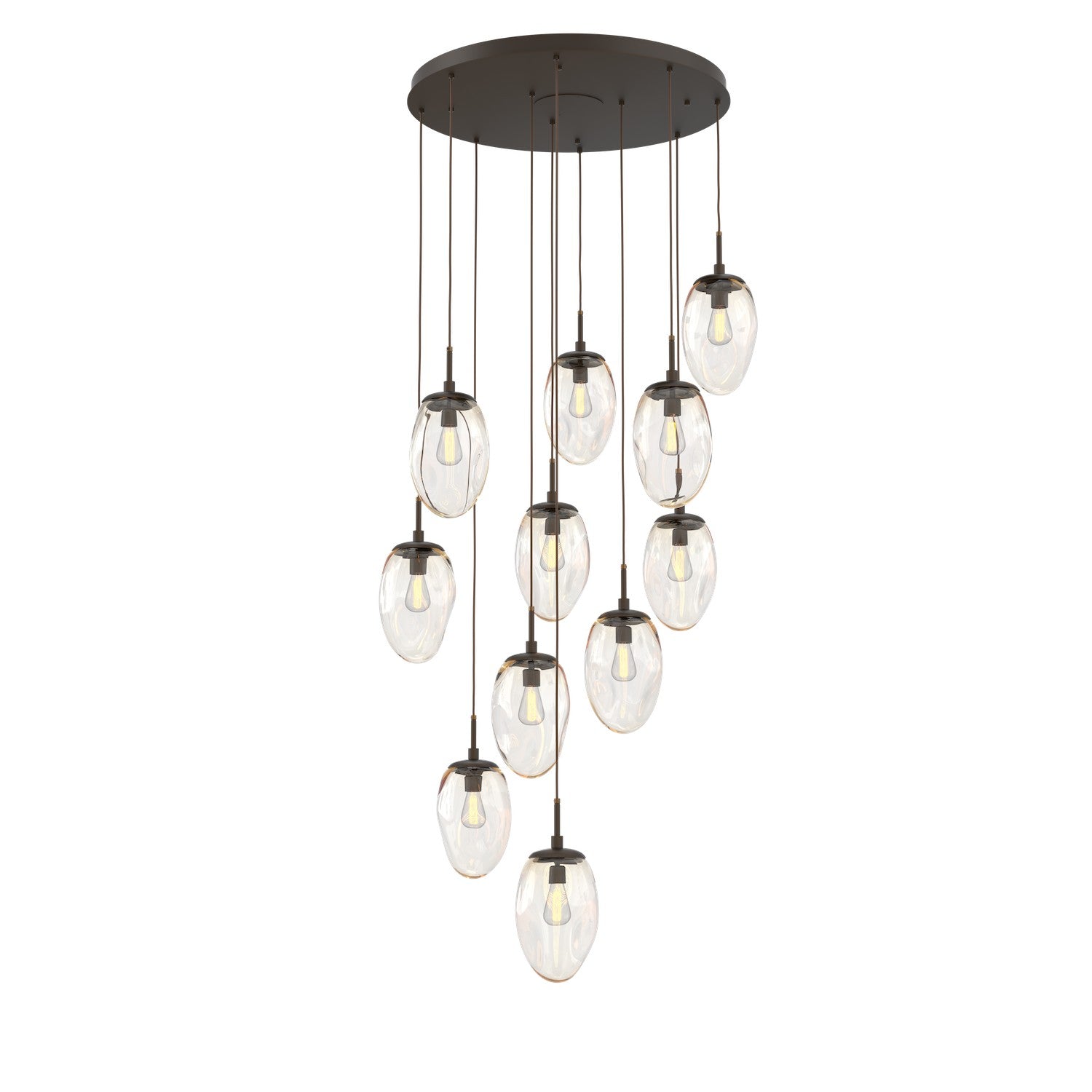 Hammerton Studio - CHB0063-11-FB-A-C01-E2 - 11 Light Pendant - Meteo - Flat Bronze