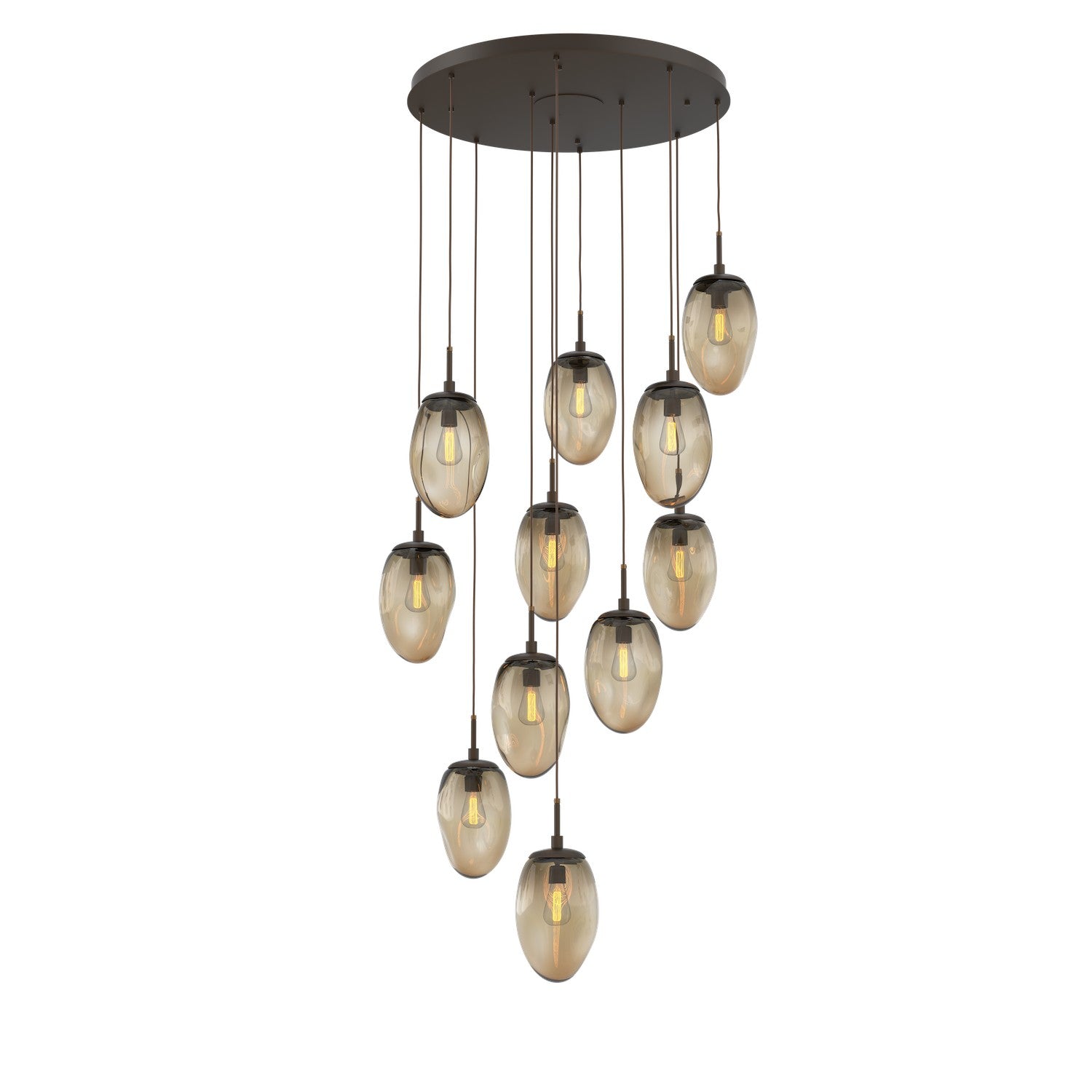 Hammerton Studio - CHB0063-11-FB-B-C01-E2 - 11 Light Pendant - Meteo - Flat Bronze