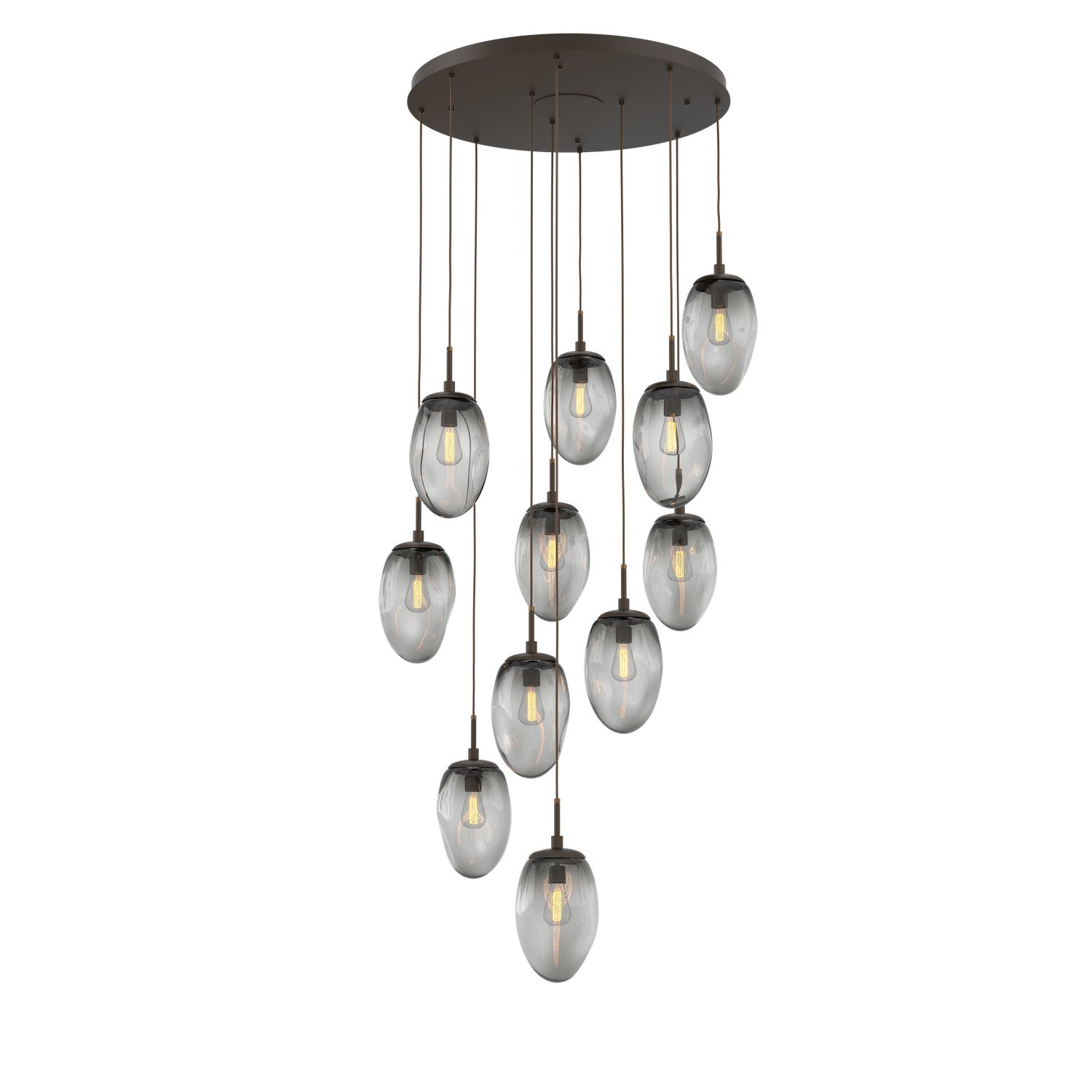 Hammerton Studio - CHB0063-11-FB-S-C01-E2 - 11 Light Pendant - Meteo - Flat Bronze