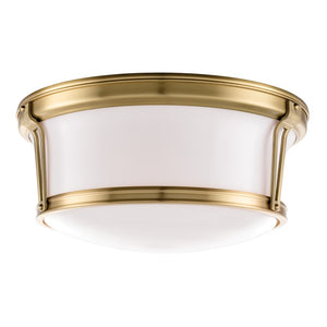 Hudson Valley - 6515-AGB - Three Light Flush Mount - Newport - Aged Brass