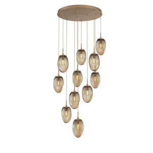 Hammerton Studio - CHB0063-11-NB-B-C01-E2 - 11 Light Pendant - Meteo - Novel Brass