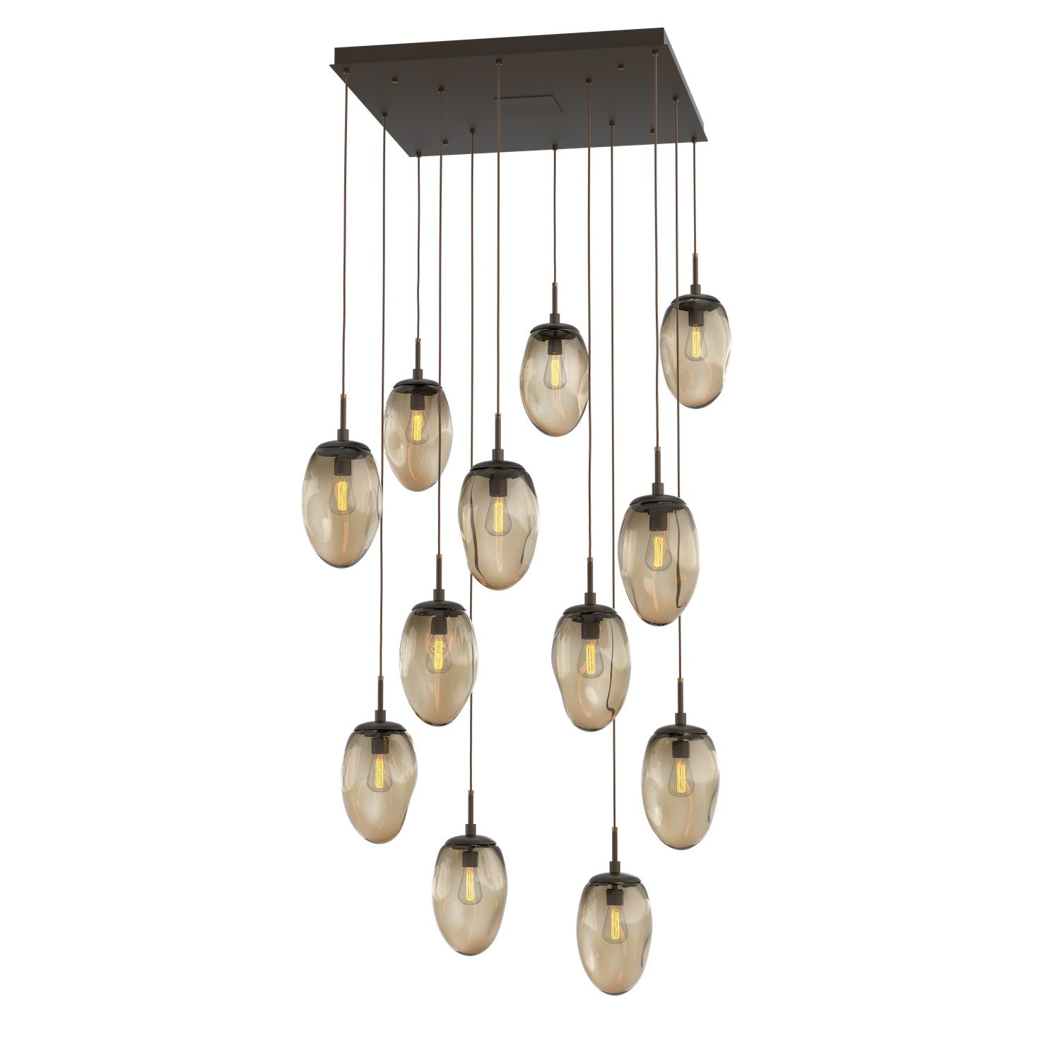 Hammerton Studio - CHB0063-12-FB-B-C01-E2 - 12 Light Pendant - Meteo - Flat Bronze