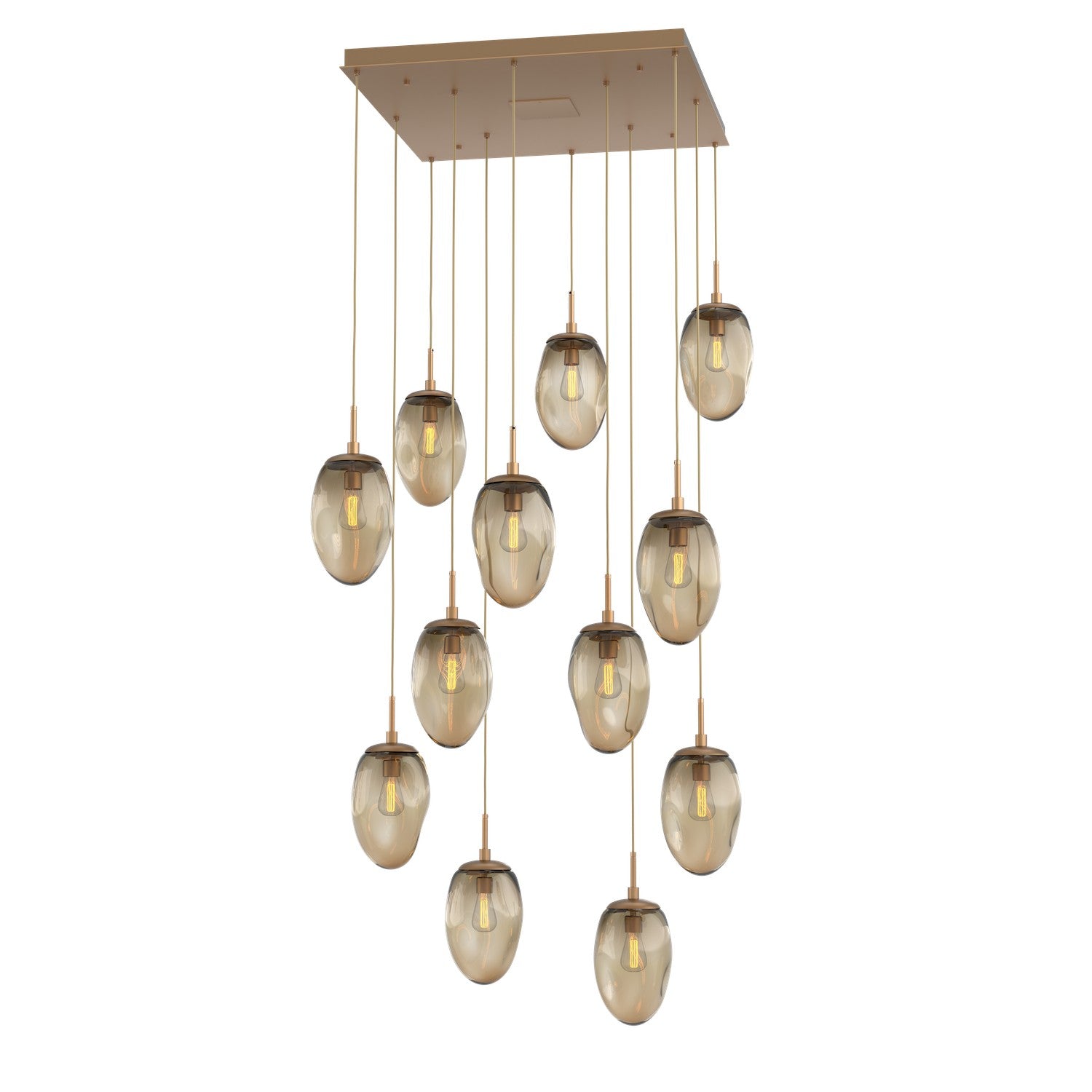 Hammerton Studio - CHB0063-12-NB-B-C01-E2 - 12 Light Pendant - Meteo - Novel Brass