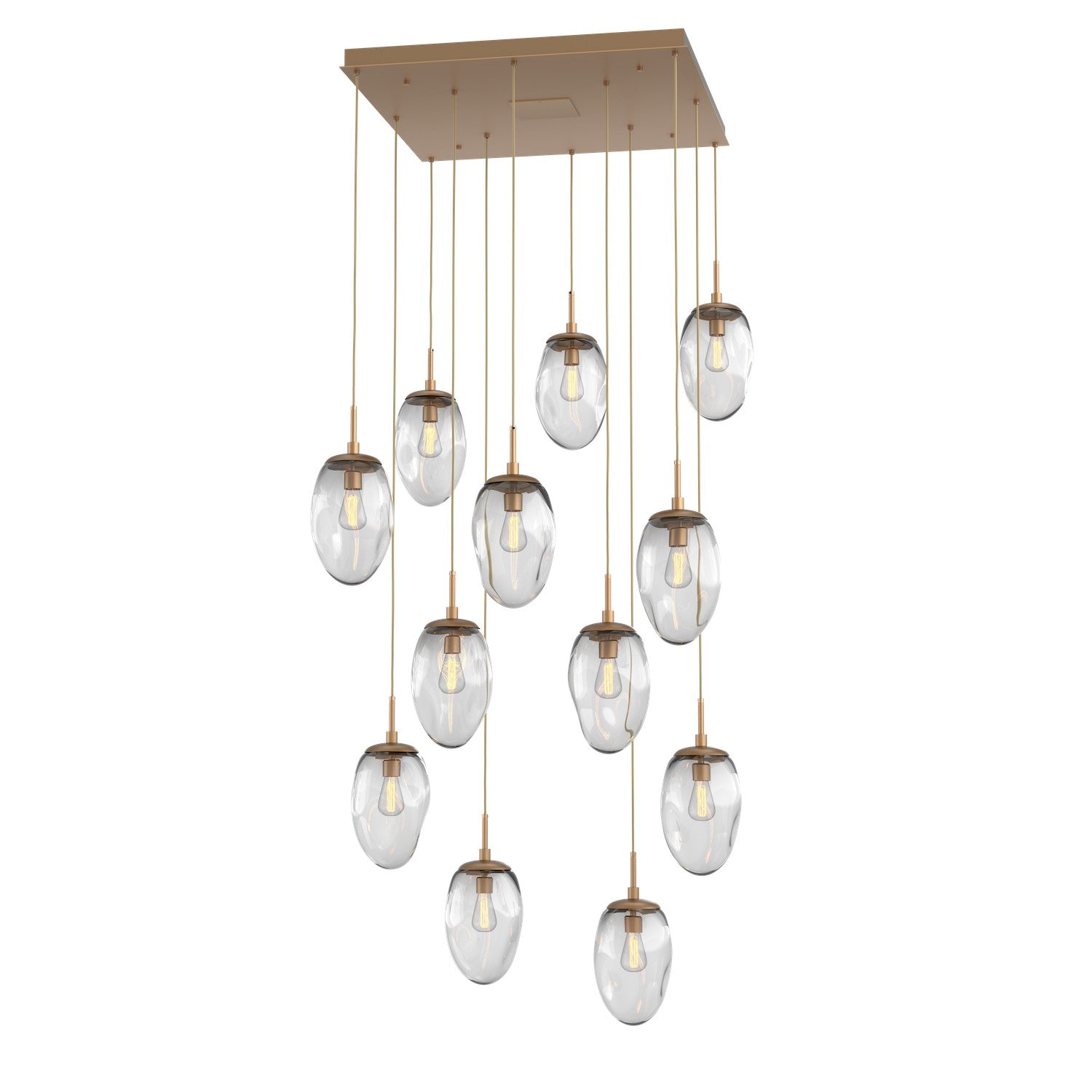 Hammerton Studio - CHB0063-12-NB-C-C01-E2 - 12 Light Pendant - Meteo - Novel Brass