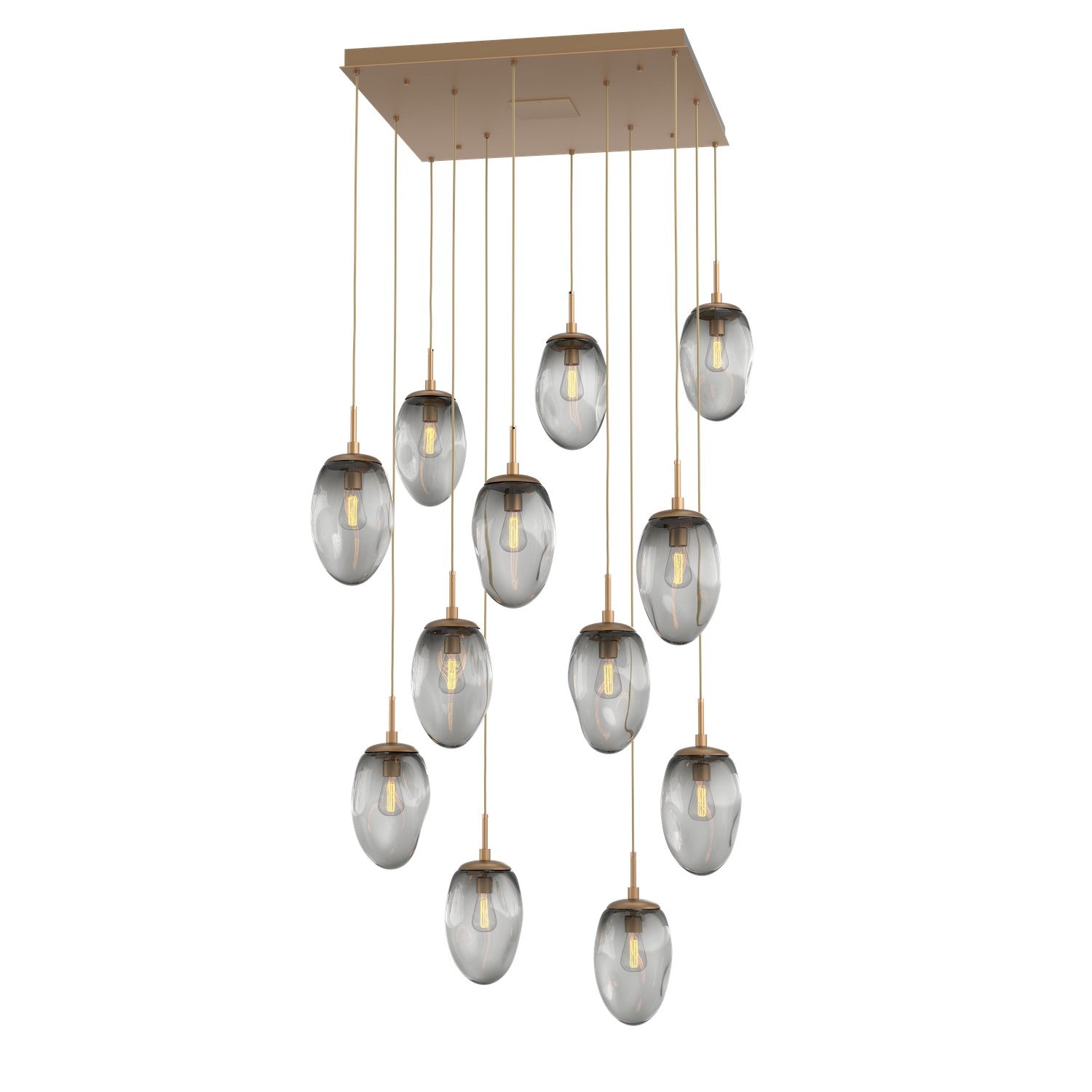 Hammerton Studio - CHB0063-12-NB-S-C01-E2 - 12 Light Pendant - Meteo - Novel Brass