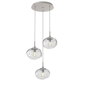 Hammerton Studio - CHB0064-03-BS-C-C01-E2 - Three Light Pendant - Nebula - Beige Silver