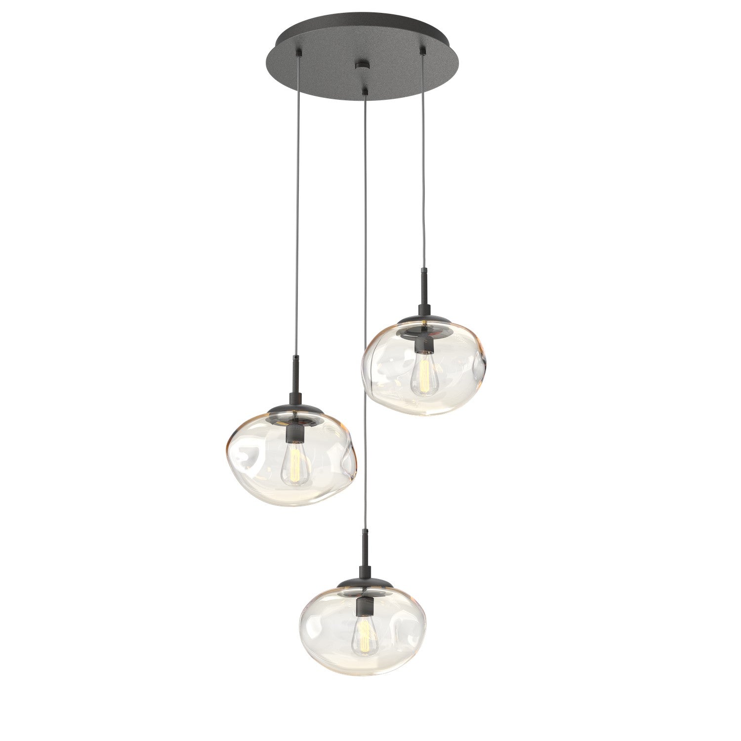 Hammerton Studio - CHB0064-03-GP-A-C01-E2 - Three Light Pendant - Nebula - Graphite