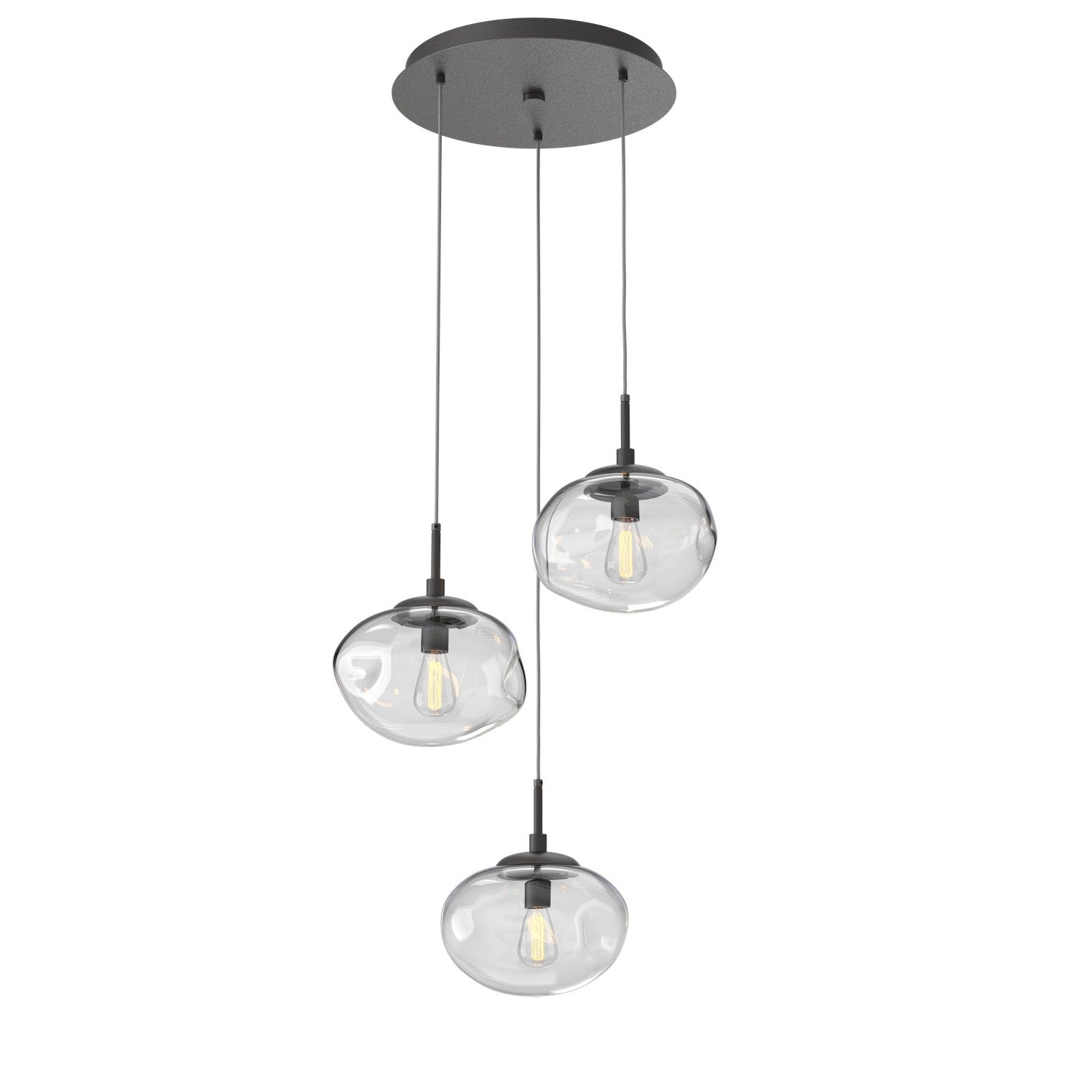 Hammerton Studio - CHB0064-03-GP-C-C01-E2 - Three Light Pendant - Nebula - Graphite