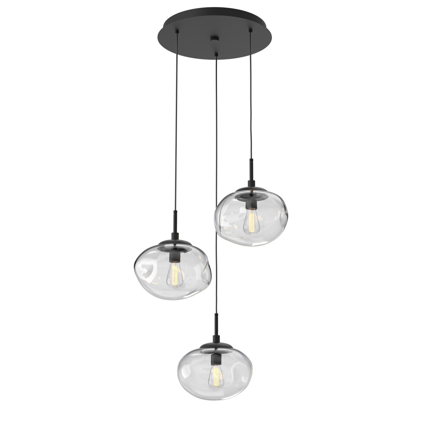 Hammerton Studio - CHB0064-03-MB-C-C01-E2 - Three Light Pendant - Nebula - Matte Black