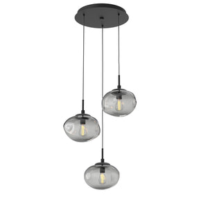 Hammerton Studio - CHB0064-03-MB-S-C01-E2 - Three Light Pendant - Nebula - Matte Black