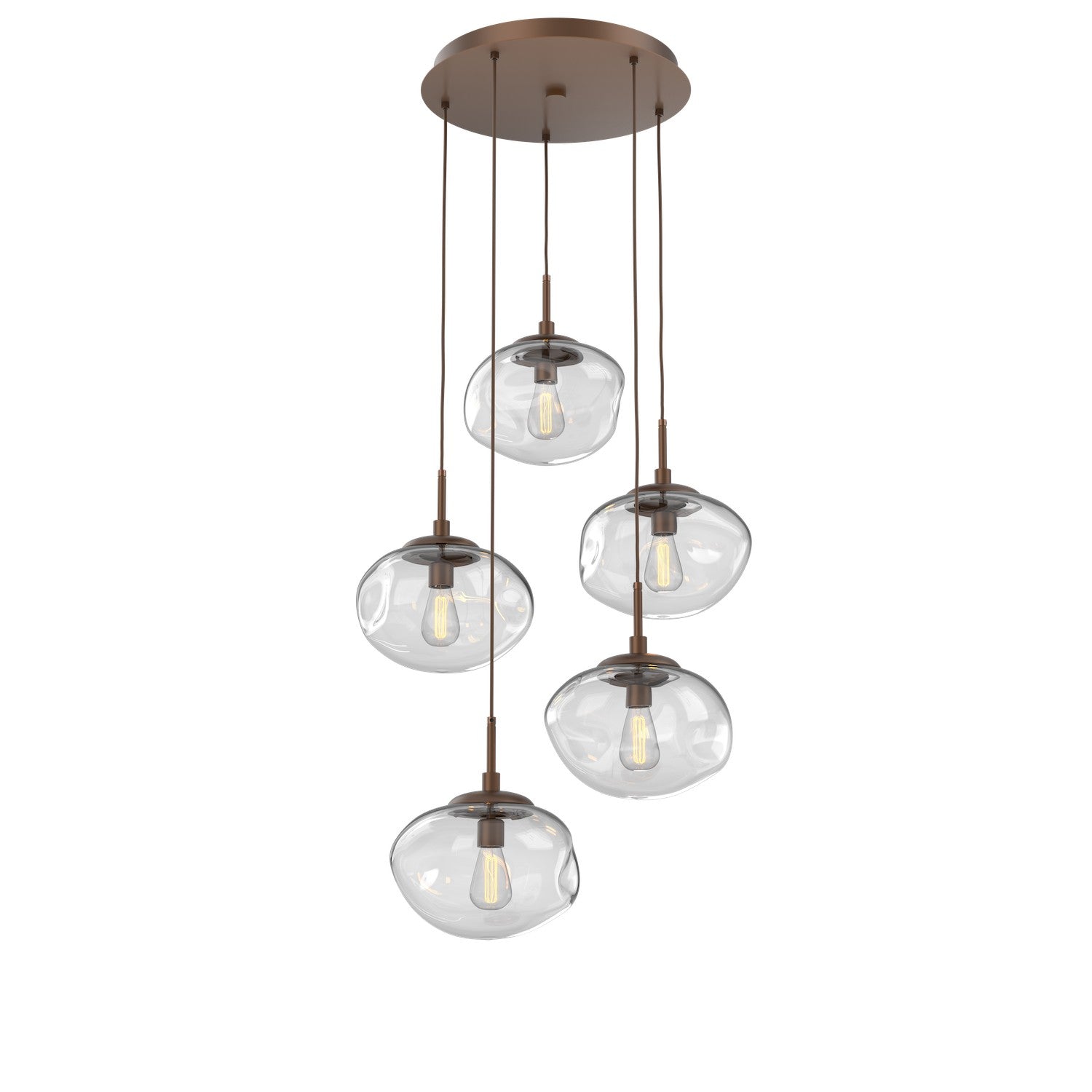 Hammerton Studio - CHB0064-05-BB-C-C01-E2 - Five Light Pendant - Nebula - Burnished Bronze