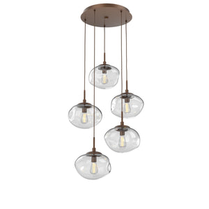 Hammerton Studio - CHB0064-05-BB-C-C01-E2 - Five Light Pendant - Nebula - Burnished Bronze