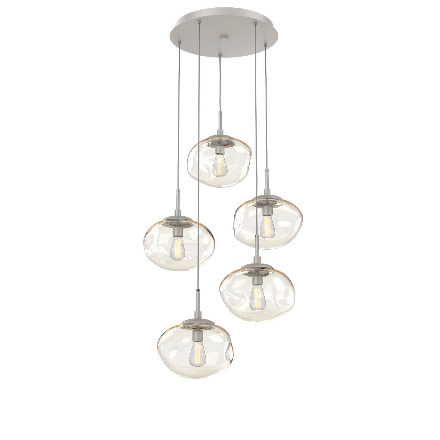 Hammerton Studio - CHB0064-05-BS-A-C01-E2 - Five Light Pendant - Nebula - Beige Silver