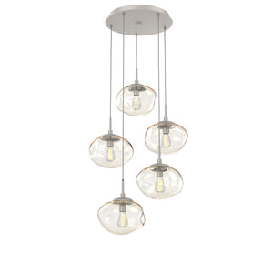 Hammerton Studio - CHB0064-05-BS-A-C01-E2 - Five Light Pendant - Nebula - Beige Silver