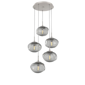 Hammerton Studio - CHB0064-05-BS-S-C01-E2 - Five Light Pendant - Nebula - Beige Silver