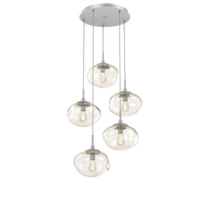 Hammerton Studio - CHB0064-05-CS-A-C01-E2 - Five Light Pendant - Nebula - Classic Silver