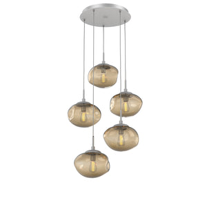 Hammerton Studio - CHB0064-05-CS-B-C01-E2 - Five Light Pendant - Nebula - Classic Silver