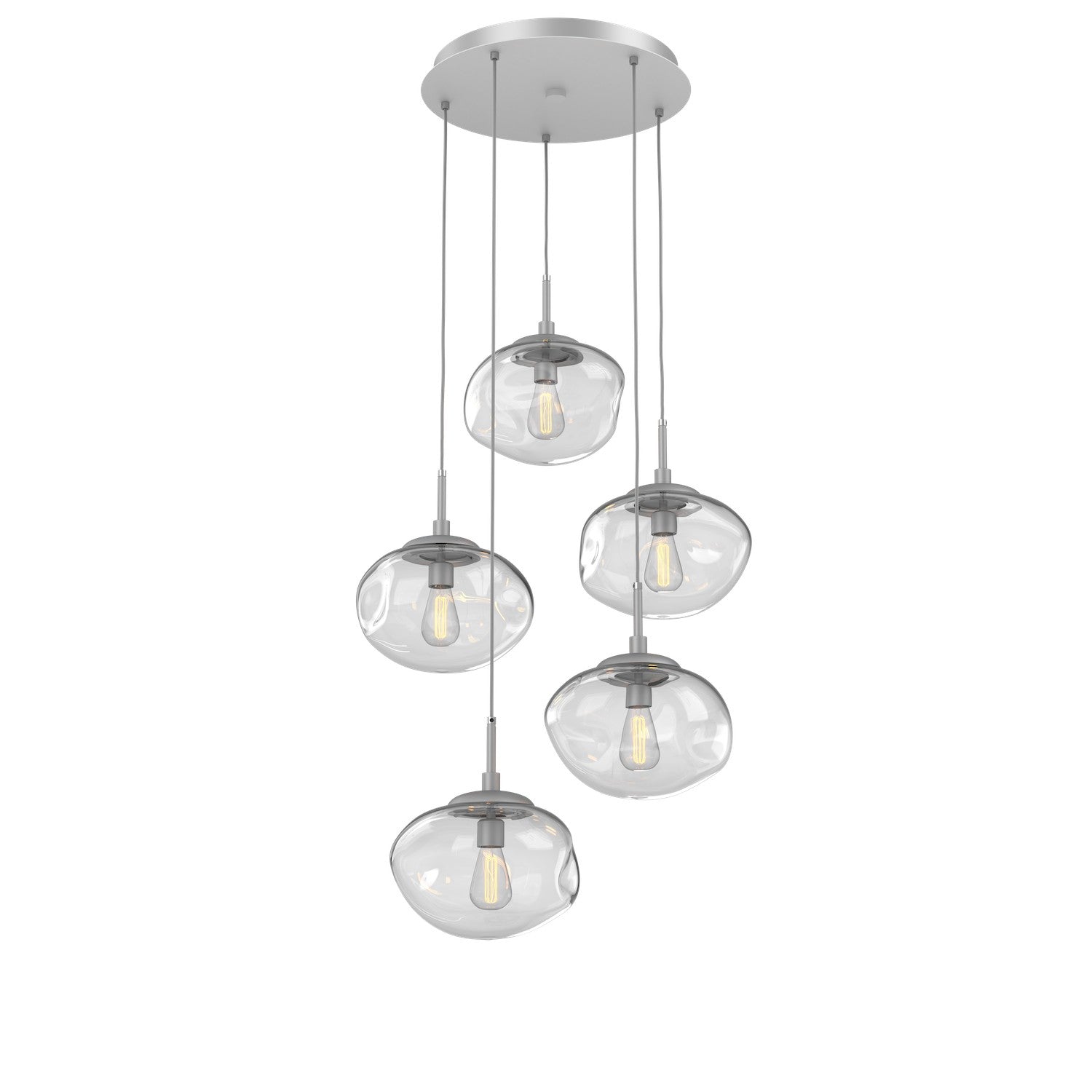 Hammerton Studio - CHB0064-05-CS-C-C01-E2 - Five Light Pendant - Nebula - Classic Silver