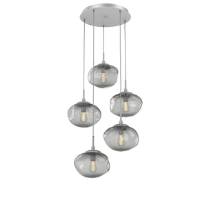 Hammerton Studio - CHB0064-05-CS-S-C01-E2 - Five Light Pendant - Nebula - Classic Silver