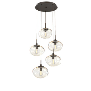 Hammerton Studio - CHB0064-05-FB-A-C01-E2 - Five Light Pendant - Nebula - Flat Bronze