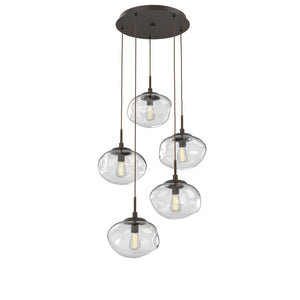 Hammerton Studio - CHB0064-05-FB-C-C01-E2 - Five Light Pendant - Nebula - Flat Bronze