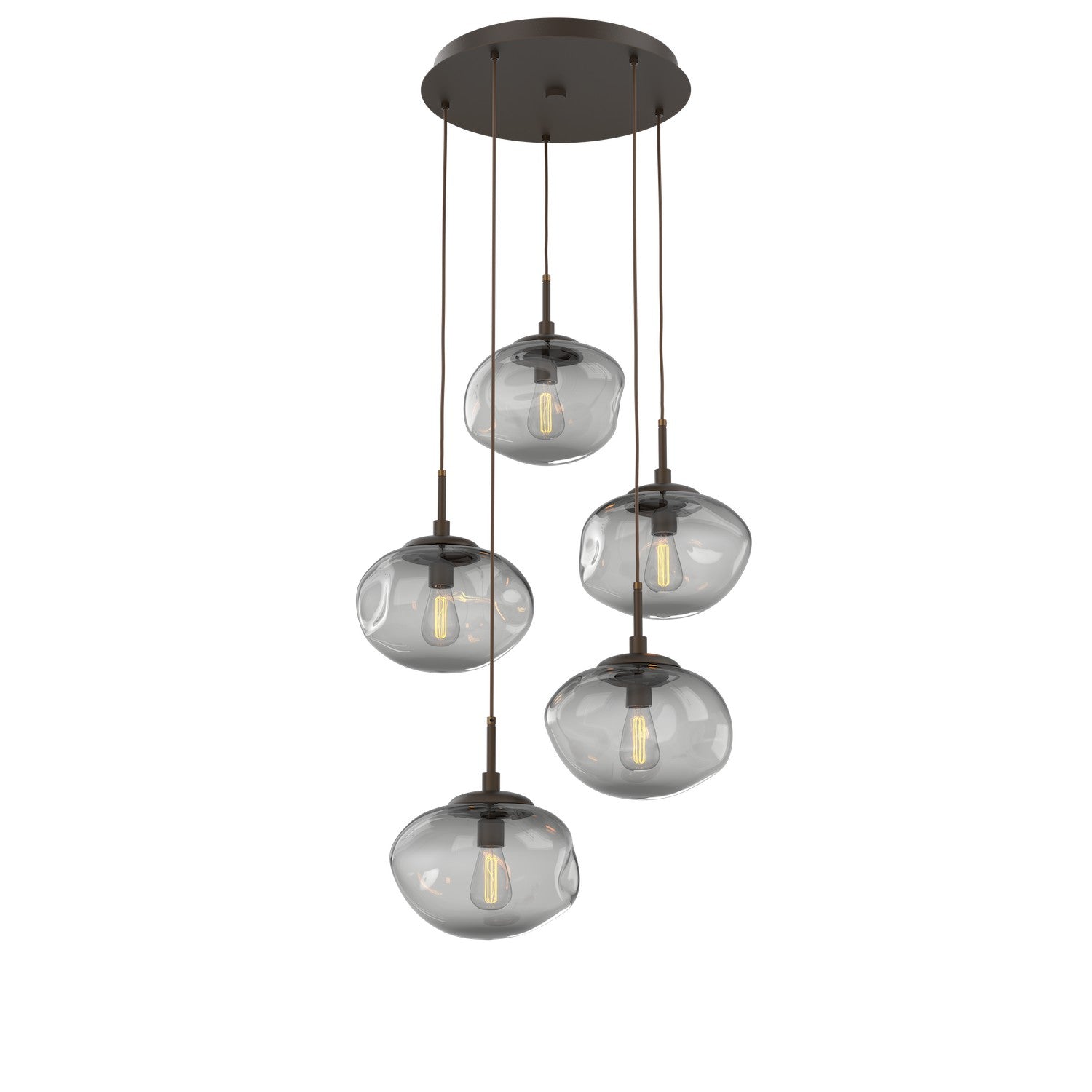 Hammerton Studio - CHB0064-05-FB-S-C01-E2 - Five Light Pendant - Nebula - Flat Bronze