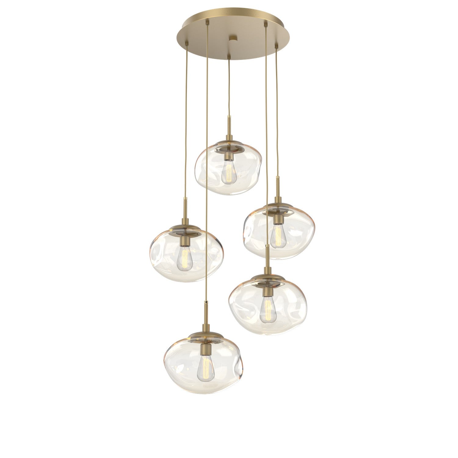 Hammerton Studio - CHB0064-05-GB-A-C01-E2 - Five Light Pendant - Nebula - Gilded Brass