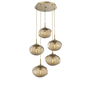 Hammerton Studio - CHB0064-05-GB-B-C01-E2 - Five Light Pendant - Nebula - Gilded Brass