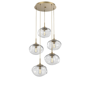 Hammerton Studio - CHB0064-05-GB-C-C01-E2 - Five Light Pendant - Nebula - Gilded Brass