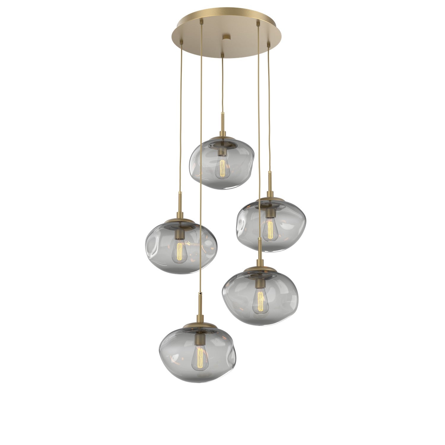 Hammerton Studio - CHB0064-05-GB-S-C01-E2 - Five Light Pendant - Nebula - Gilded Brass