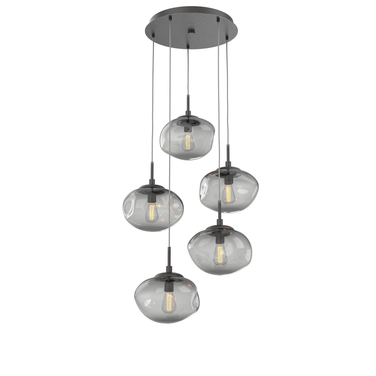 Hammerton Studio - CHB0064-05-GP-S-C01-E2 - Five Light Pendant - Nebula - Graphite