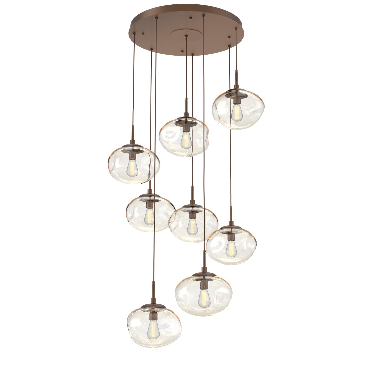 Hammerton Studio - CHB0064-08-BB-A-C01-E2 - Eight Light Pendant - Nebula - Burnished Bronze