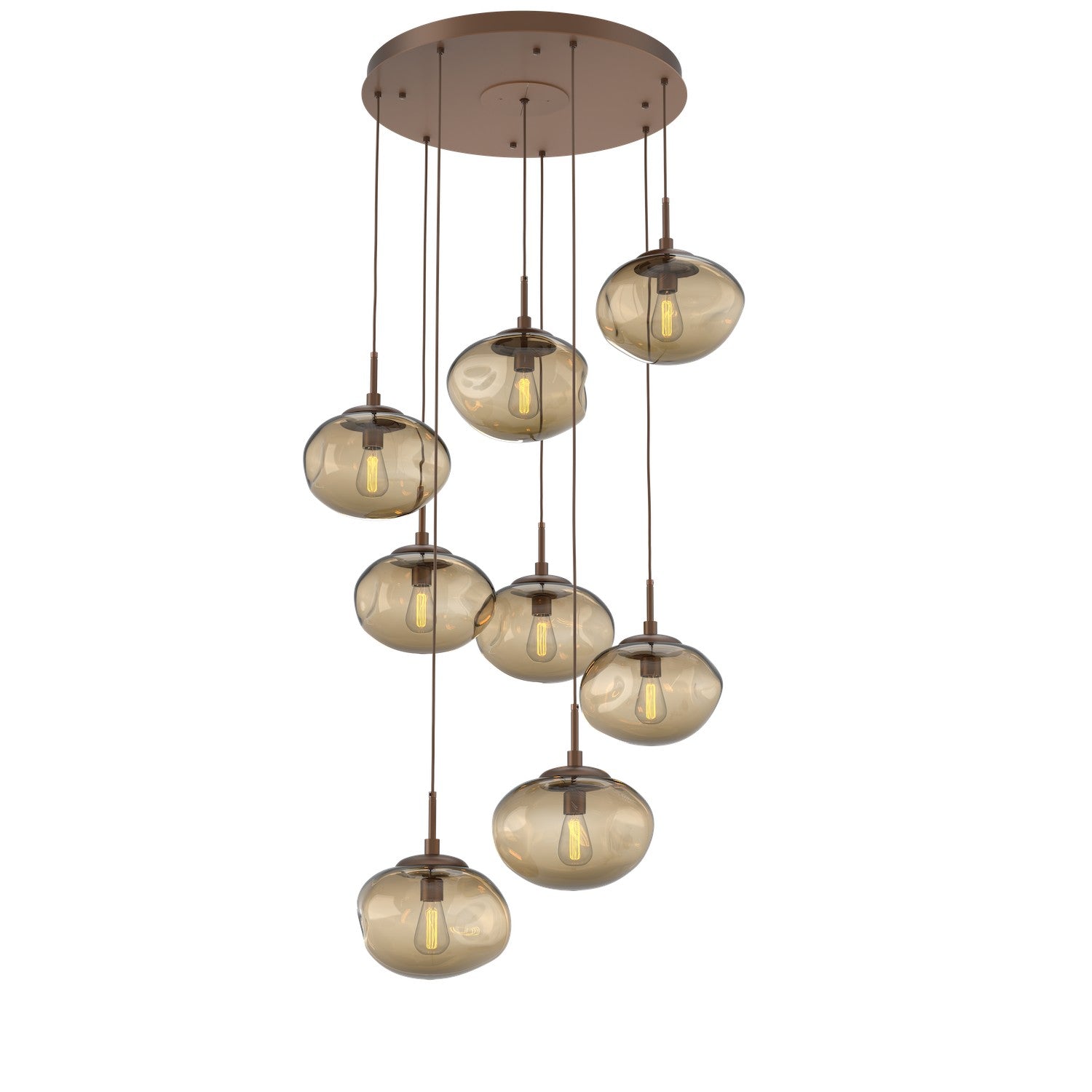 Hammerton Studio - CHB0064-08-BB-B-C01-E2 - Eight Light Pendant - Nebula - Burnished Bronze